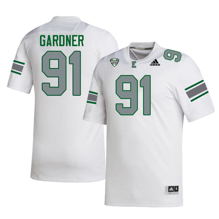 Eastern Michigan Eagles #91 Reggie Gardner College Football Jerseys Stitched-White